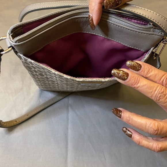 COACH Slim Gray Canvas Crossbody - Picture 6 of 8